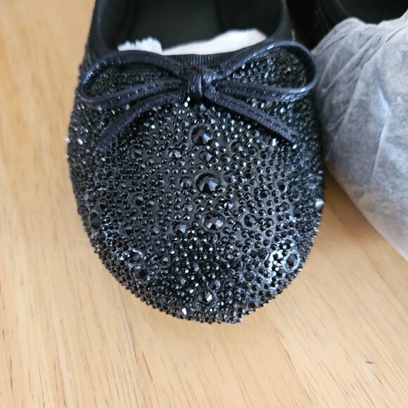 Torrid Embellished Ballet Flat Bow Black Sz 10.5 WW NWOT - Picture 3 of 11